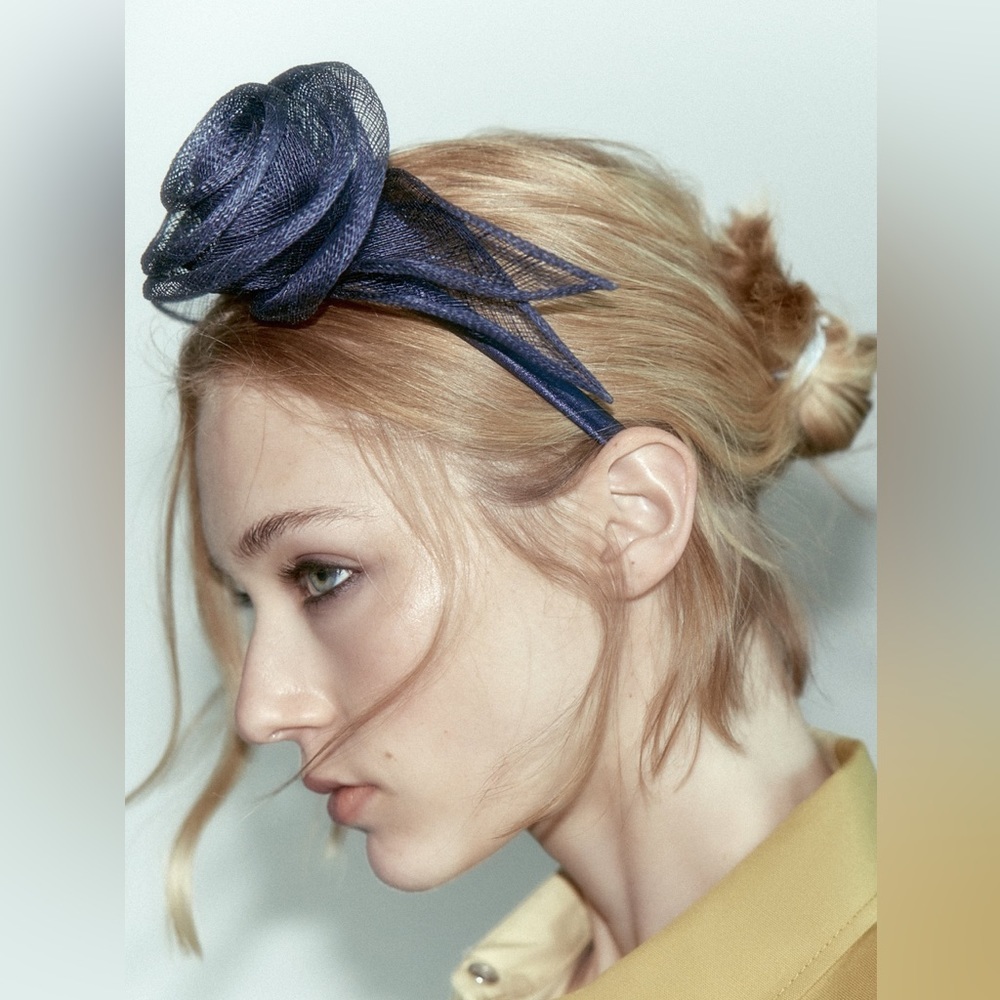 ZARA FLORAL HEADPIECE HEADBAND BRAND NEW WITH TAGS BLUE